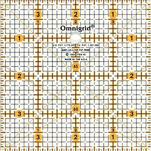 P611472 - Univ Ruler with inch scale 4 x 4 inch grid x 1pc