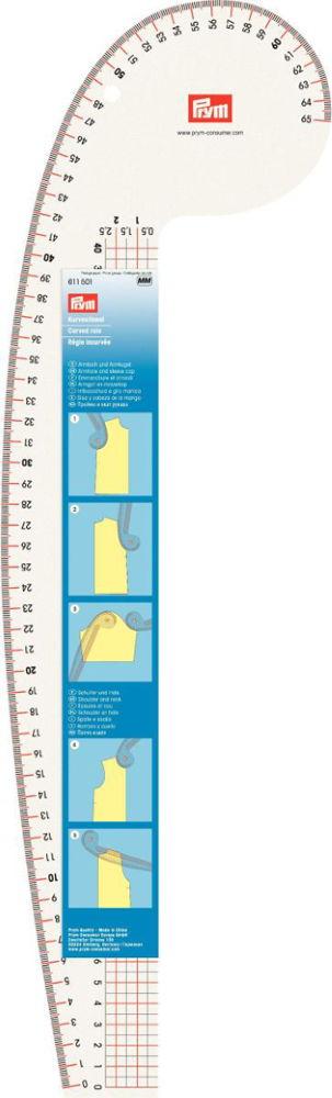 P611501 - Curved rule armhole & sleeve cap x 1pc