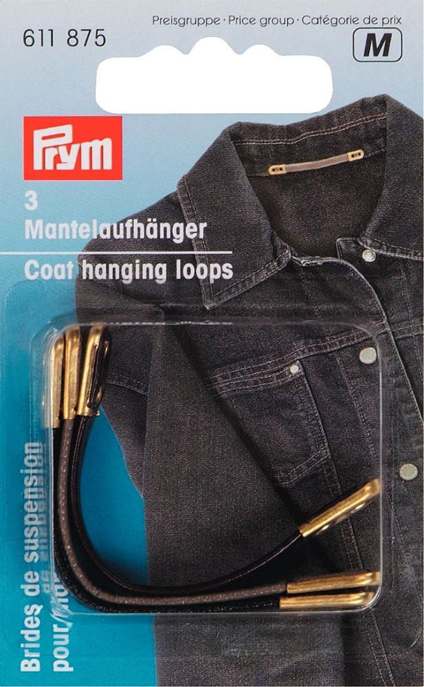 P611875 - Coat Hanging Loops artificial leather assorted x 3pc