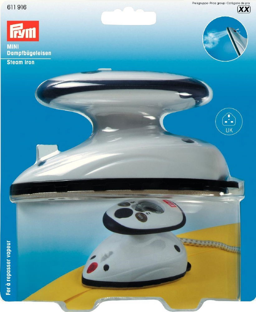 P611916 - PRYM STEAM IRON MINI WITH UK PLUG