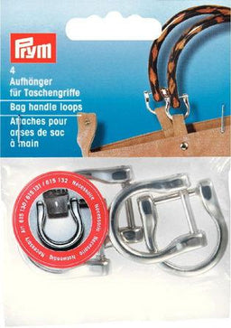 P615130 - Bag handle loops silver 18mm x 4pc