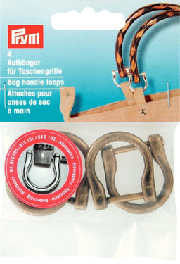 P615132 - Bag handle loops antique brass 18mm x 4pc