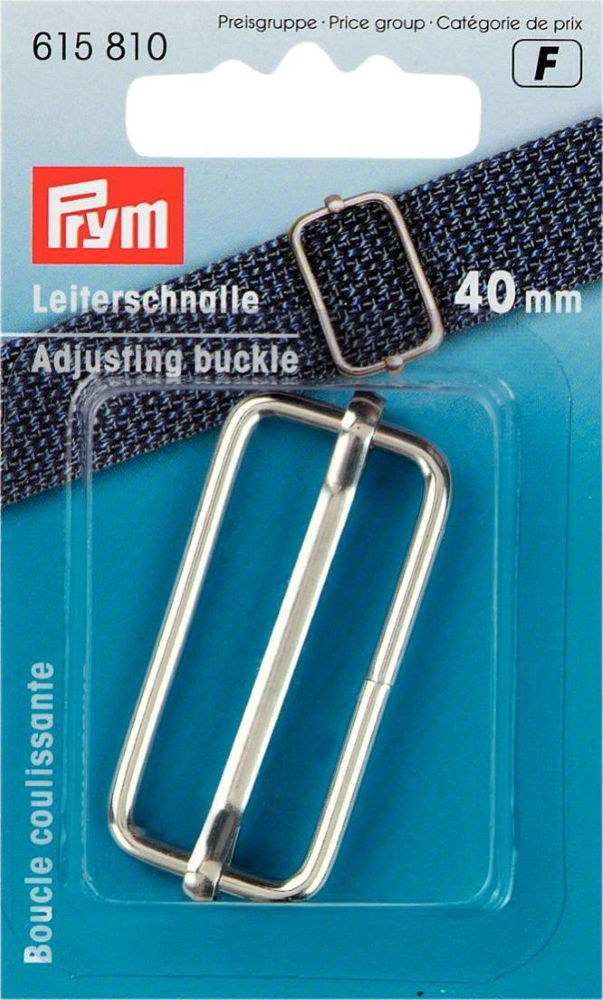P615810 - PRYM ADJUSTING BUCKLE SILVER 40mm