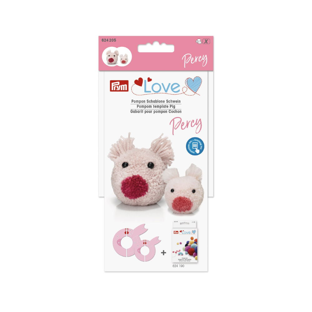 P624205 - Prym Love Pompom template Pig Percy