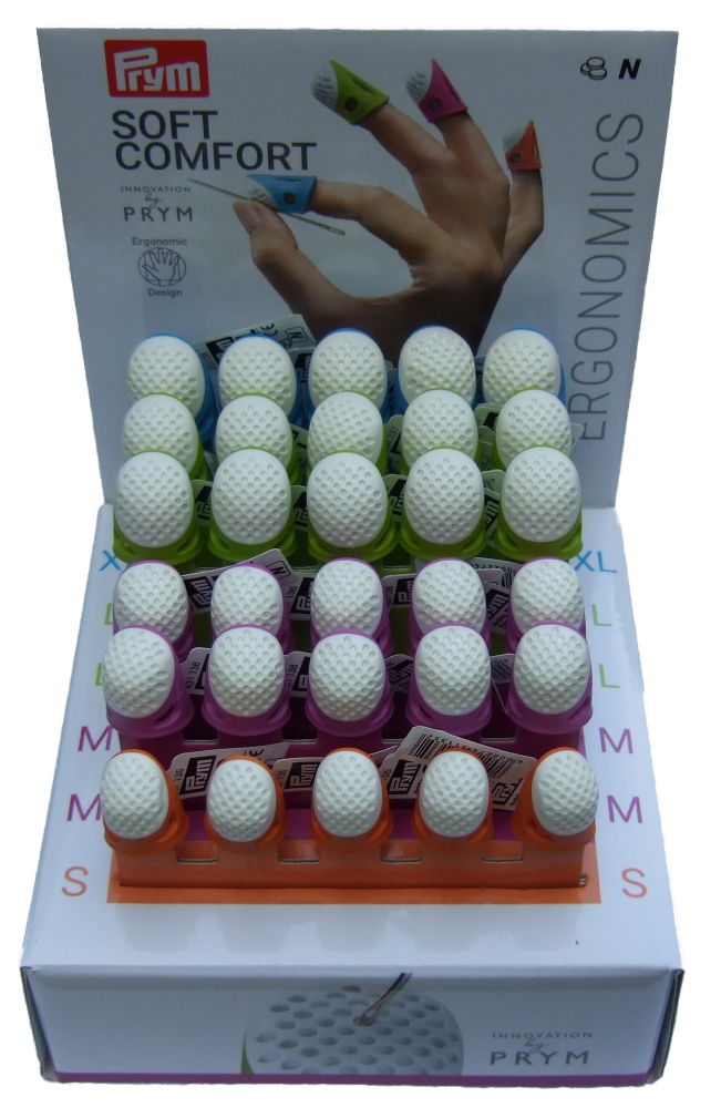 P651751 - DISPLAY WITH 3 X 10 THIMBLES ERGONOMICS ASST COLS 30PCS