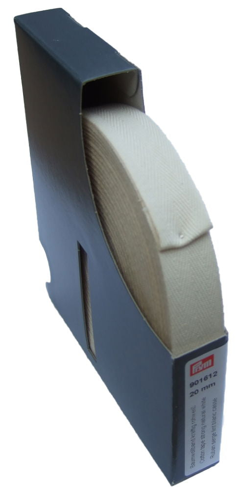 P901612 - Cotton tape strong 20 mm natural white x 30mtr