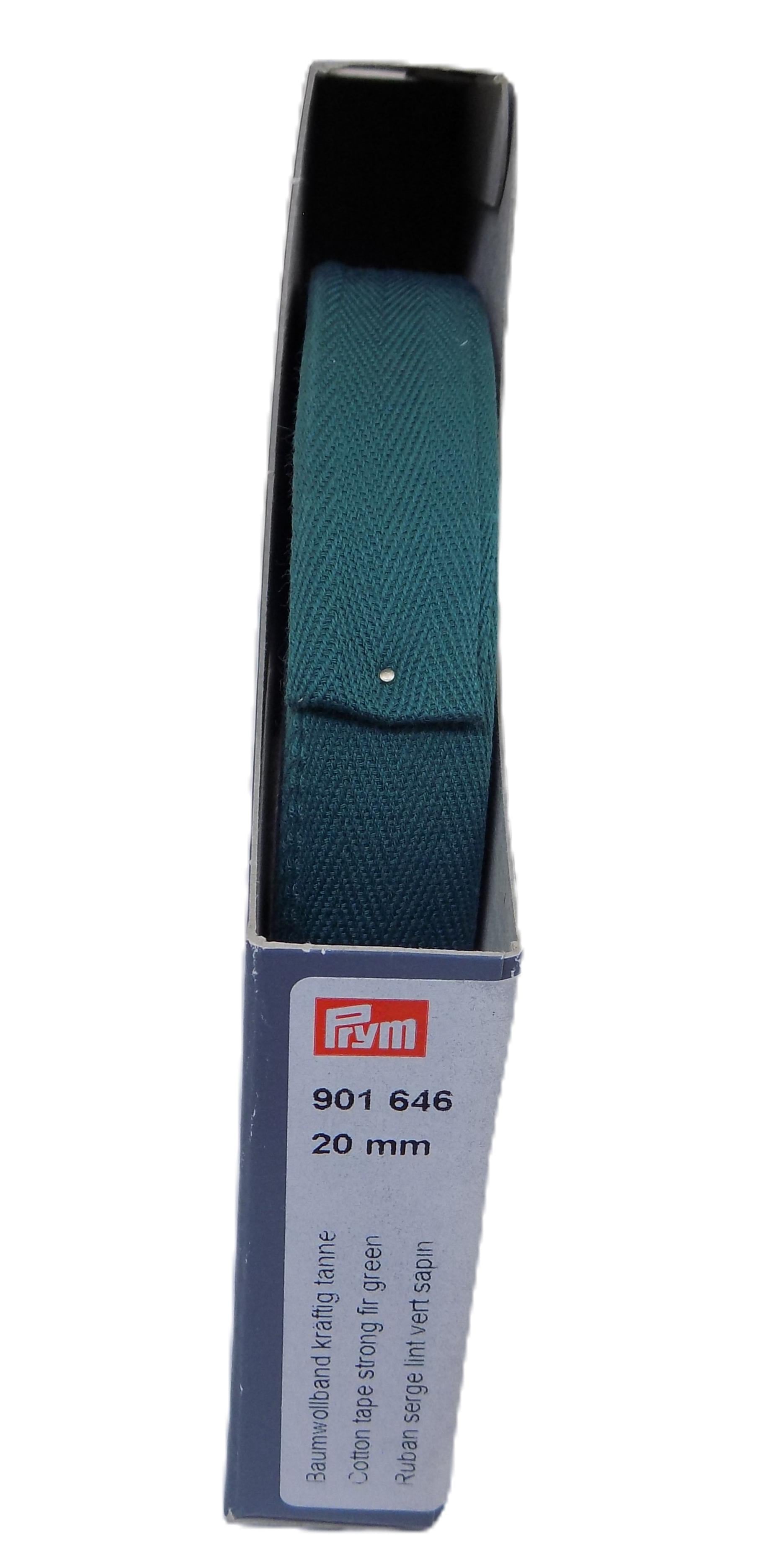 P901646 - Cotton tape strong 20 mm fir green x 30mtr