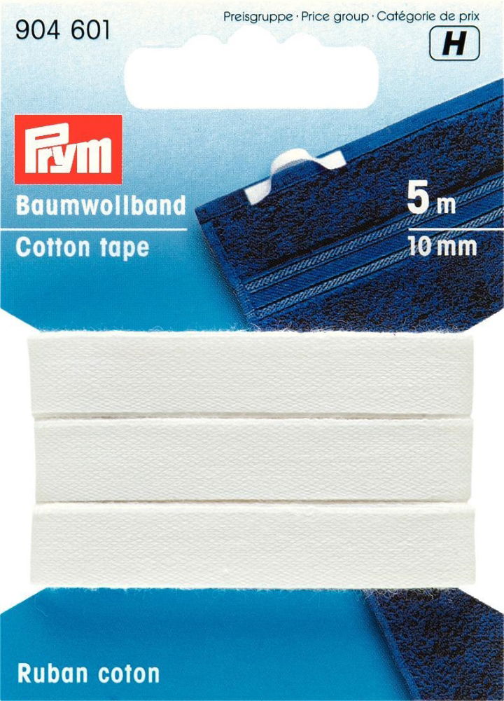 P904601 - Cotton Tape 10 mm white x 5mtr