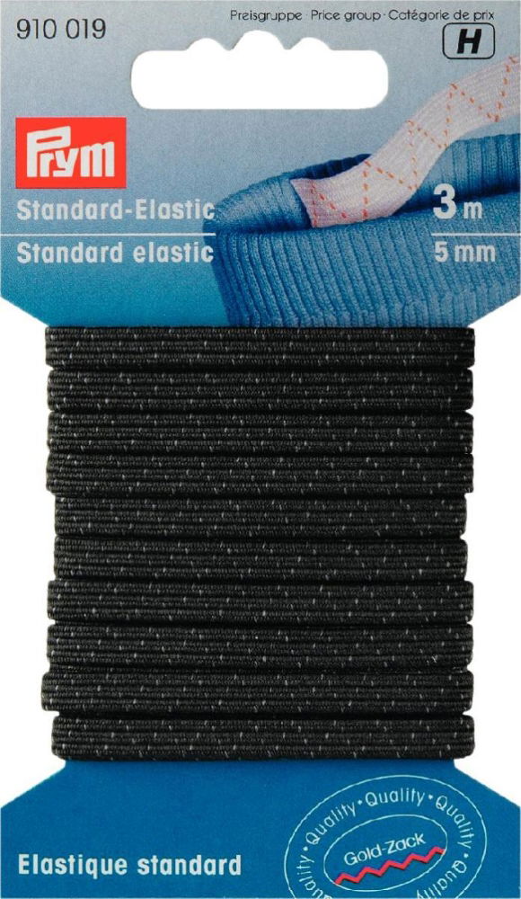 P910019 - Standard-Elastic 5 mm black x 3mtr