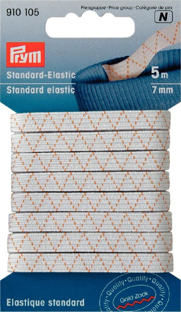 P910105 - Standard-Elastic 7 mm white x 5mtr