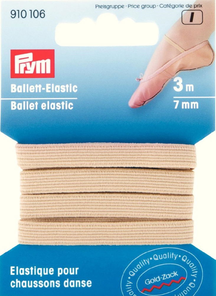 P910106 - Ballet-Elastic 7 mm beige x 3mtr