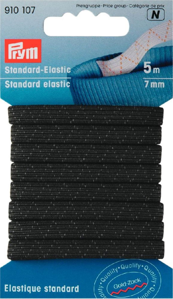 P910107 - Standard-Elastic 7 mm black x 5mtr