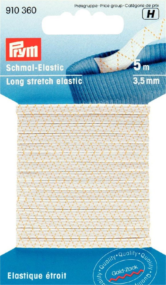 P910360 - Long Stretch Elastic 3.5 mm white x 5mtr