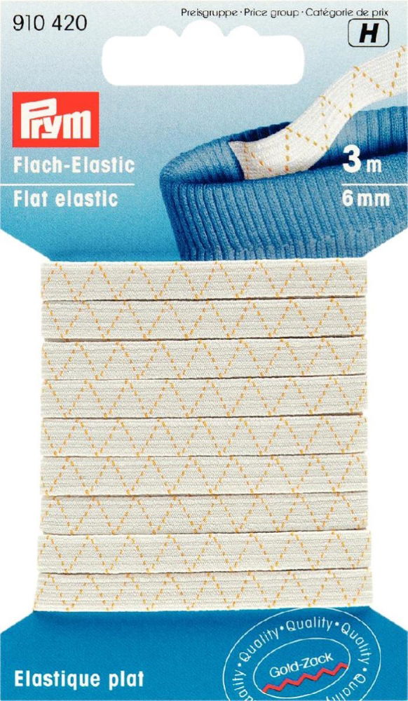 P910420 - Flat-Elastic 6.0 mm white x 3mtr