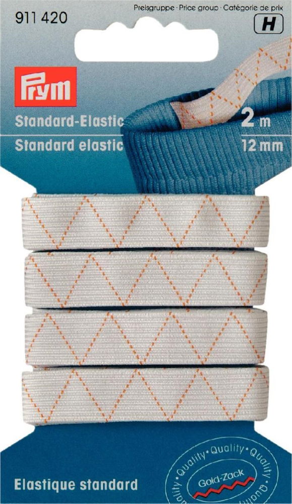P911420 - Standard-Elastic 12 mm white x 2mtr
