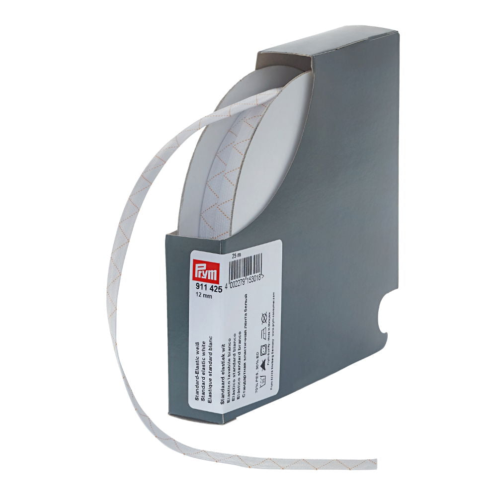 P911425 - Standard-Elastic 12 mm white x 25mtr