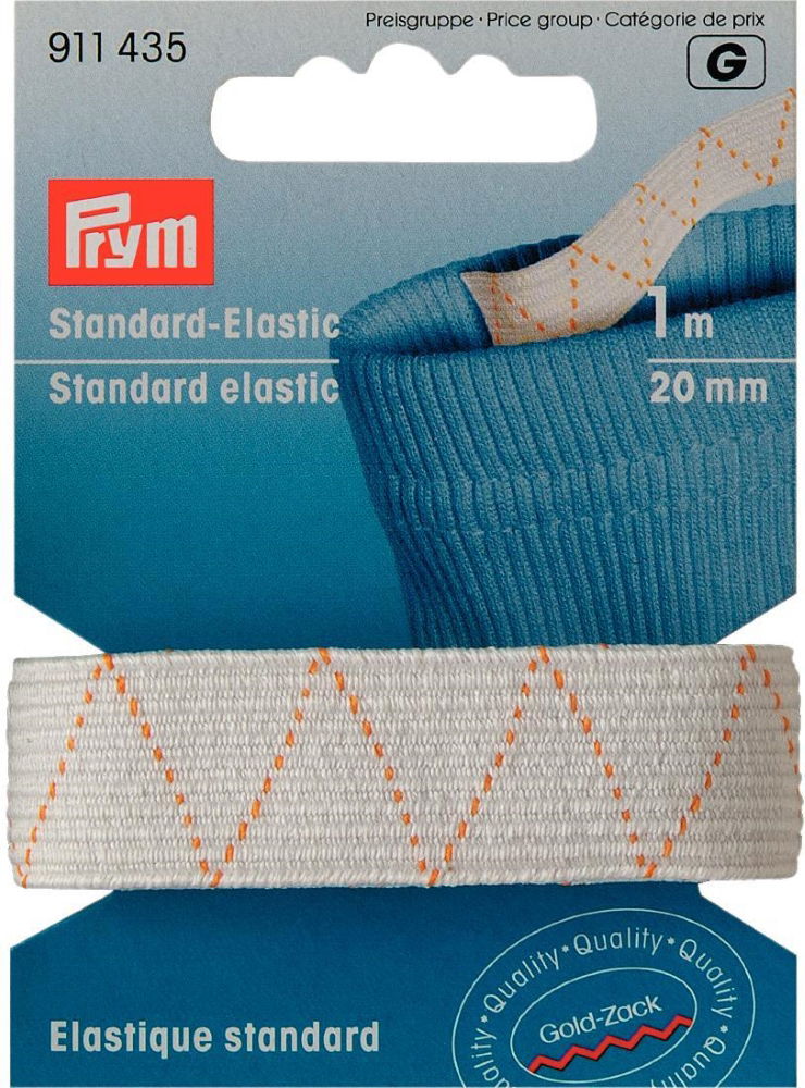 P911435 - Standard-Elastic 20 mm white x 1mtr