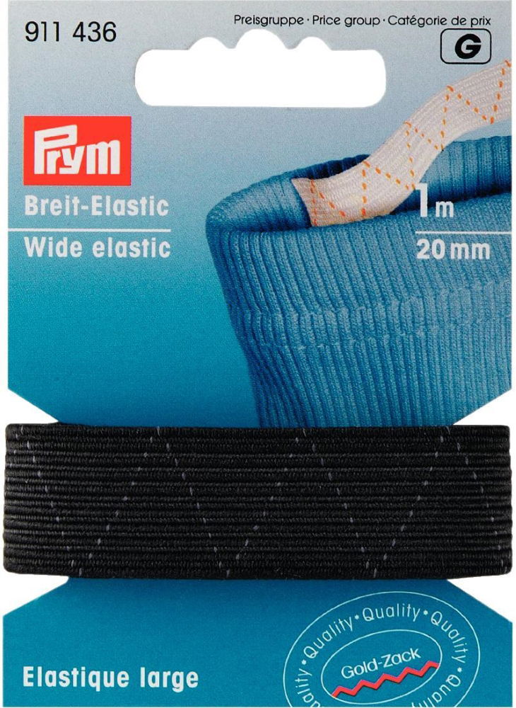 P911436 - Standard-Elastic 20 mm black x 1mtr