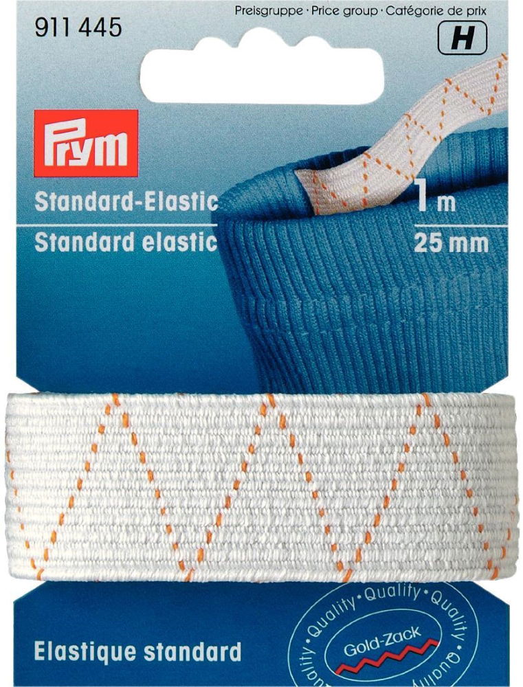 P911445 - Standard-Elastic 25 mm white x 1mtr