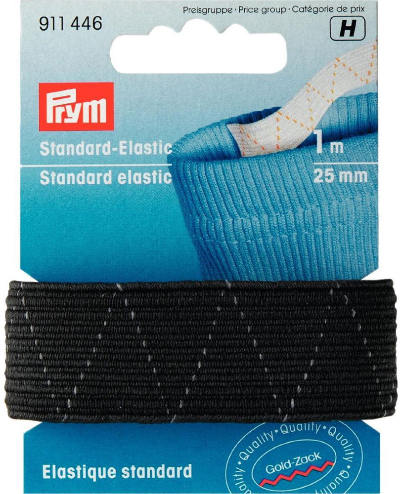 P911446 - Standard-Elastic 25 mm black x 1mtr