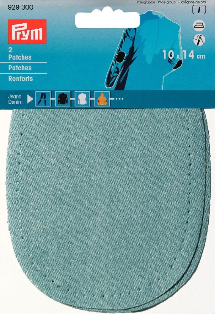 P929300 - Patches denim for ironing 10 x 14cm light blue x 2pc