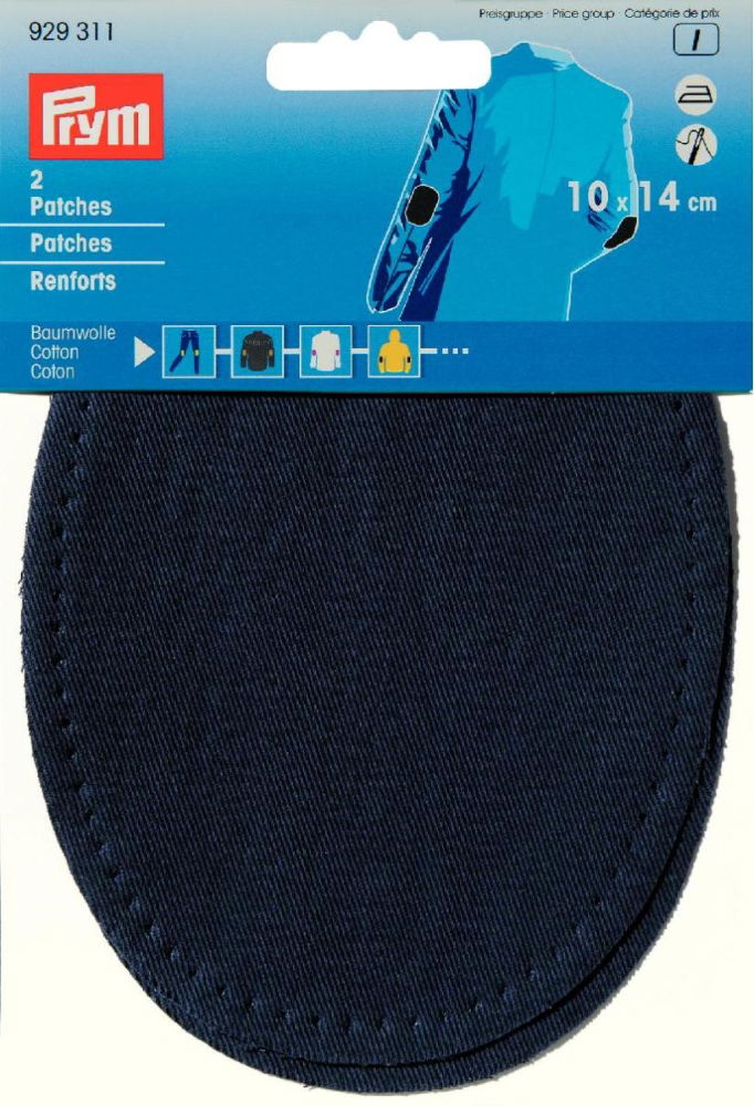 P929311 - Patches CO for ironing 10 x 14cm navy blue x 2pc