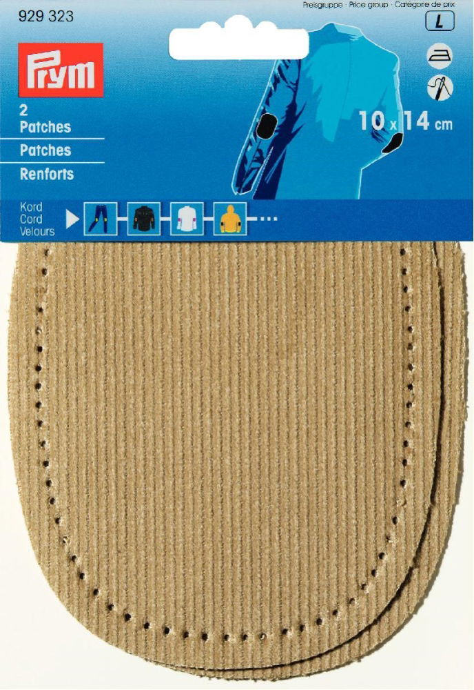 P929323 - Patches Cord for ironing 10 x 14cm beige x 2pc