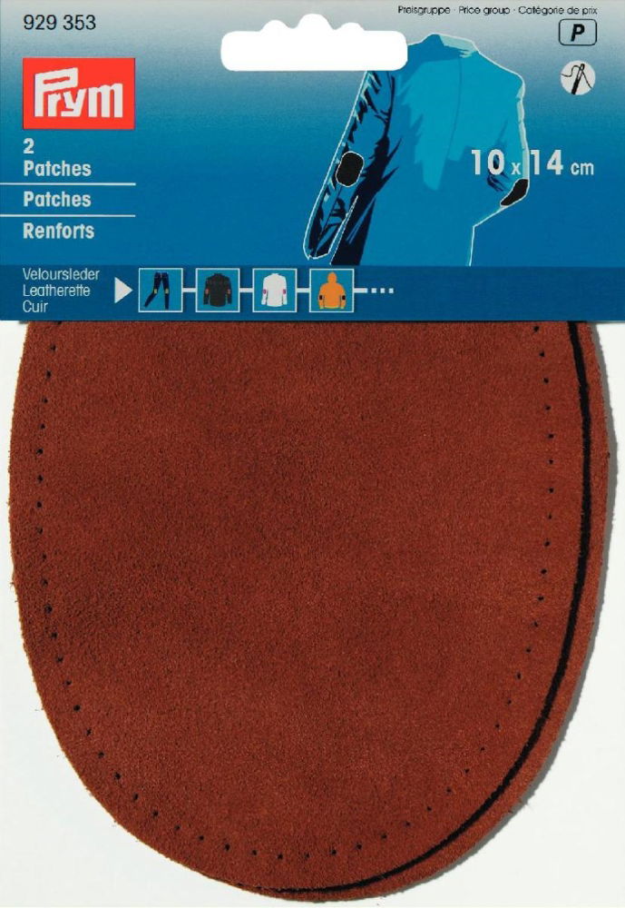 P929353 - **Patches leatherette sew-on 10 x 14cm camel x 2pc