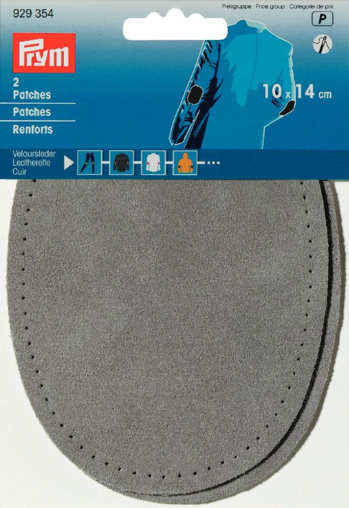 P929354 - Patches leatherette sew-on 10 x 14cm grey