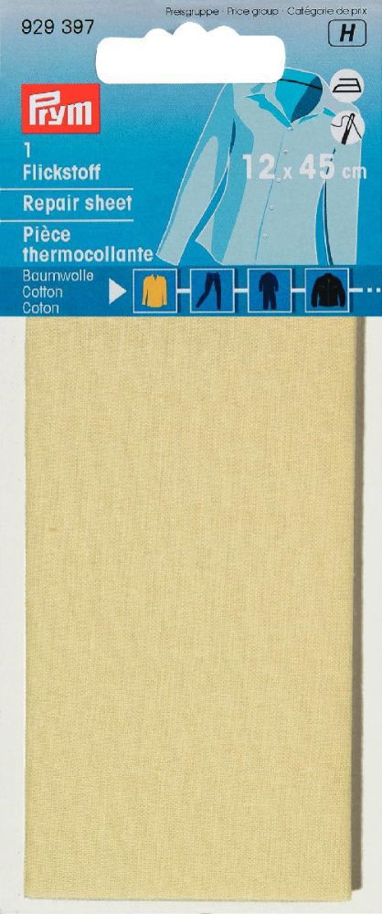 P929397 - Repair sheet CO iron-on 12 x 45cm ecru x 0.054m