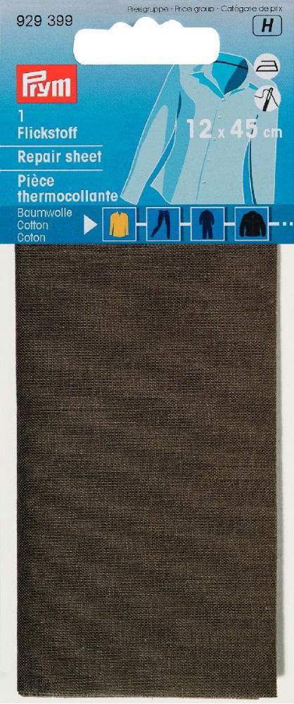P929399 - Repair sheet CO iron-on 12 x 45cm khaki x 0.054m