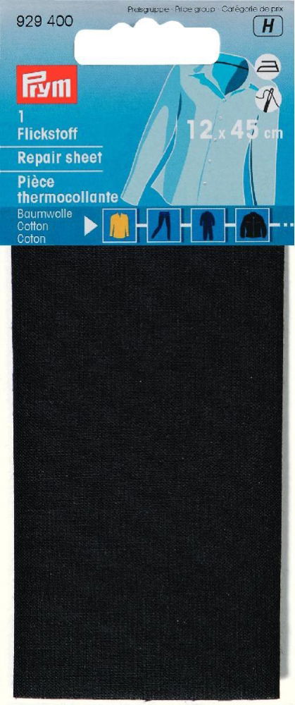 P929400 - Repair sheet CO iron-on 12 x 45cm black x 0.054m