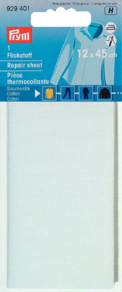 P929401 - Repair sheet CO iron-on 12 x 45cm white x 0.054m