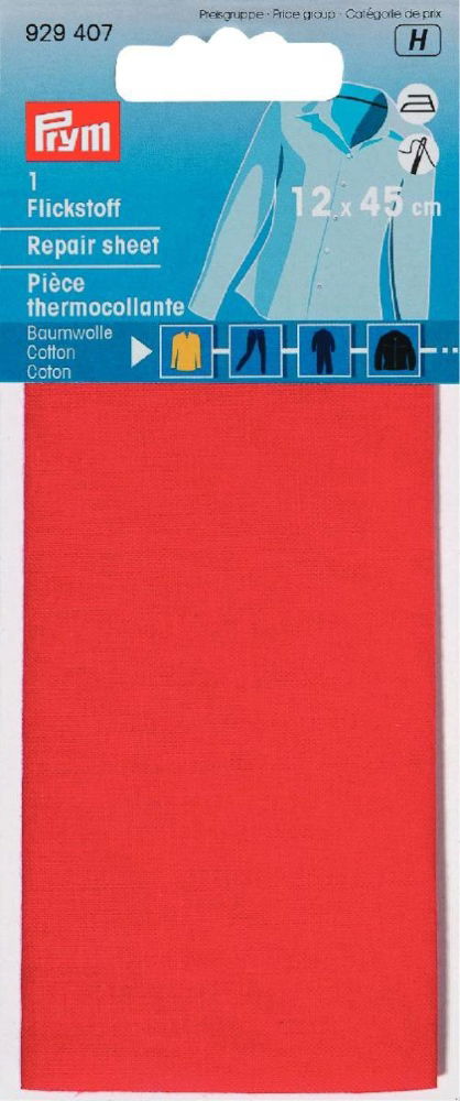 P929407 - Repair sheet CO iron-on 12 x 45cm red x 0.054m
