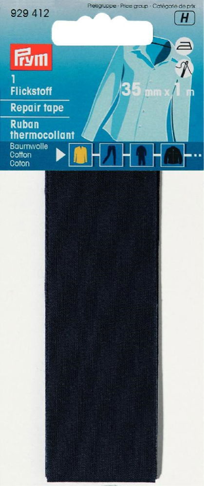 P929412 - Repair tape CO iron-on 3.5 x 100cm navy blue x 0.035m