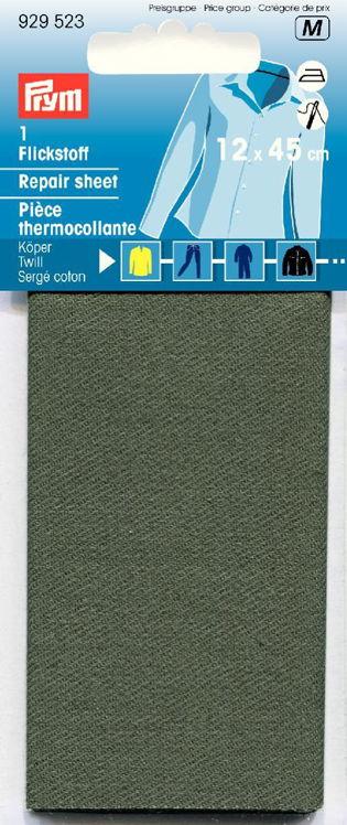 P929523 - Repair sheet twill iron-on 12 x 45cm olive x 0.054m