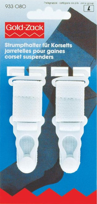 P933080  **Corset suspenders plastic end for hook on 20mm white x 2pc