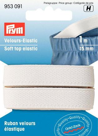 P953091 - Soft top elastic 15mm white x 1mtr