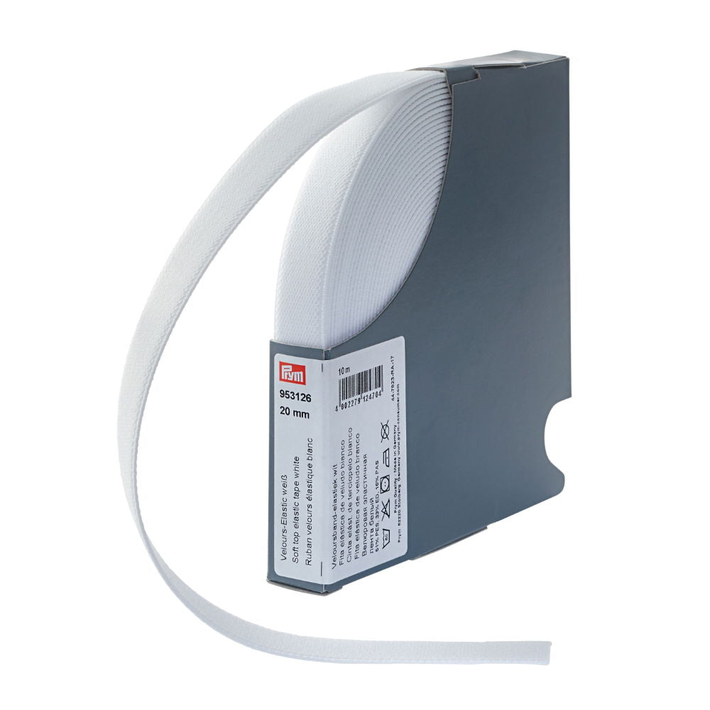 P953126 - Soft top elastic 20mm white x 10mtr