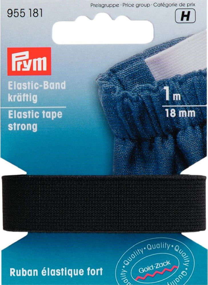 P955181 - Elastic tape strong 18mm black x 1mtr