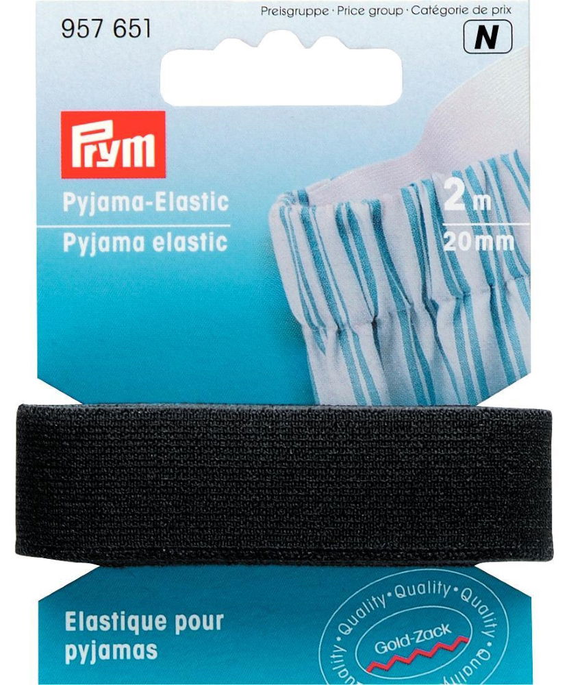 P957651 - PYJAMA-ELASTIC 20MM BLACK 2m