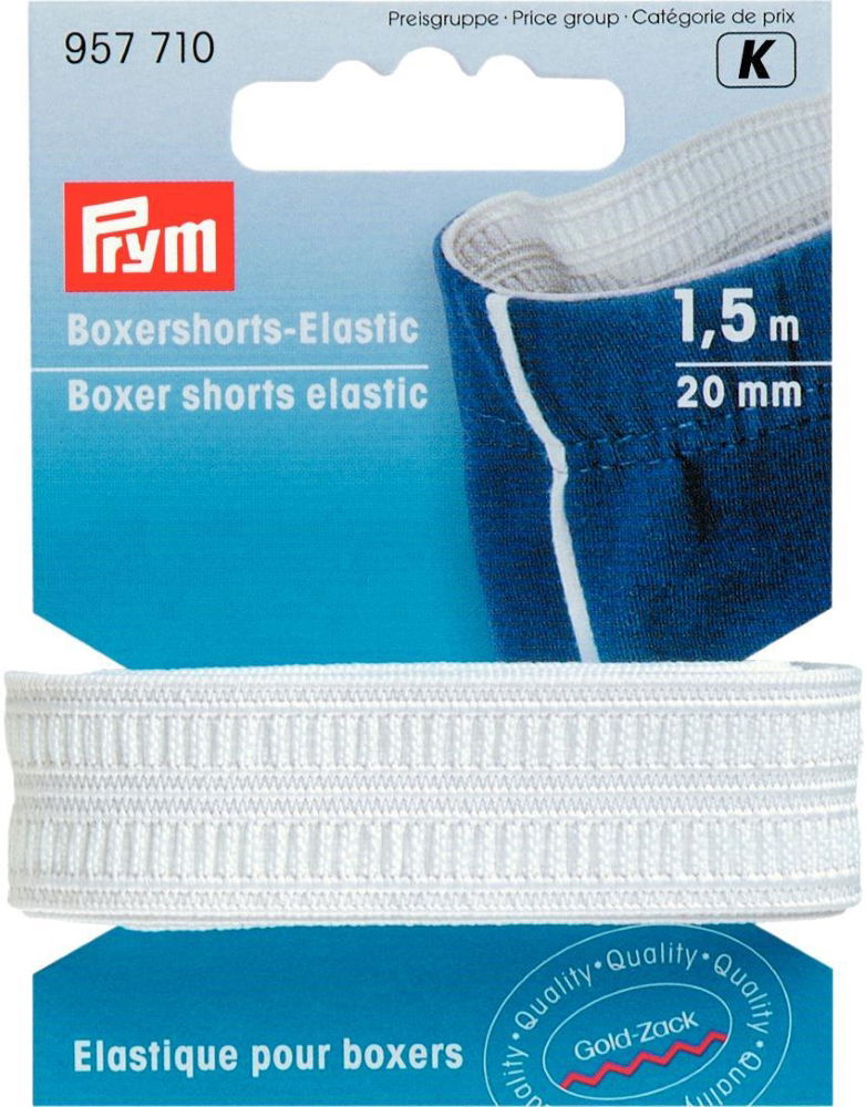 P957710 - Boxer shorts elastic 20mm natural white x 1.5m