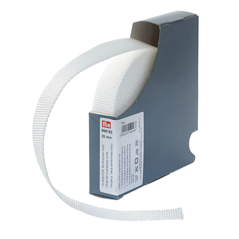 P965162 - Strap for rucksacks 25mm white x 10mtr
