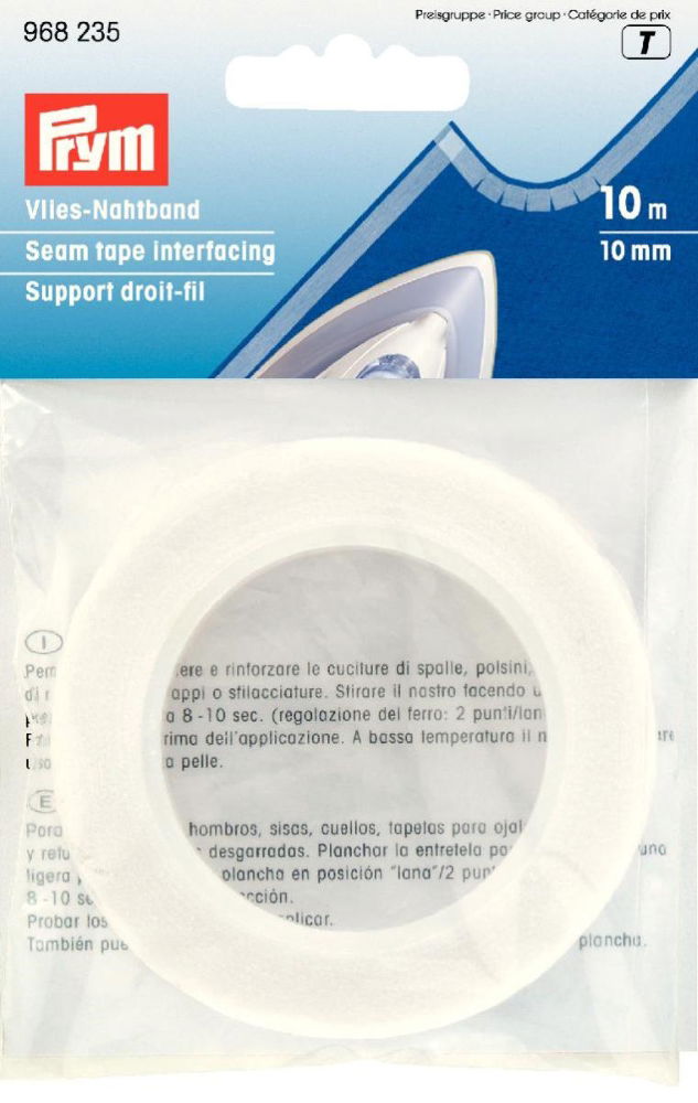 P968235 - SEAM TAPE INTERFACING 10mm WHITE 10PCS