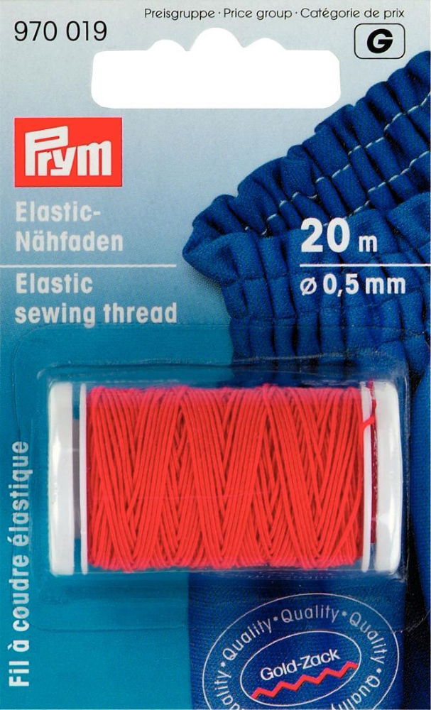 P970019 - Elastic Sewing Thread 0.5mm red x 20m