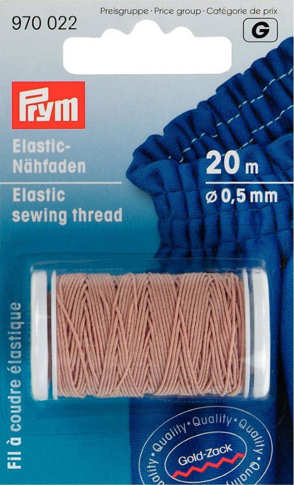 P970022 - Elastic Sewing Thread 0.5mm sand x 20m