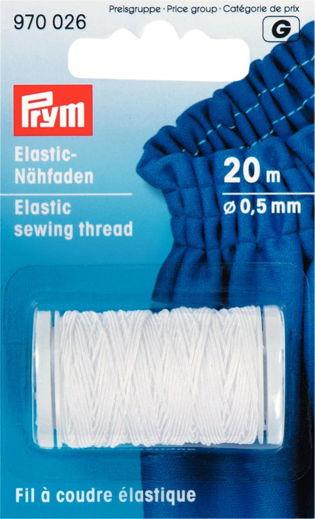 P970026 - Elastic Sewing Thread 0.5mm white x 20m