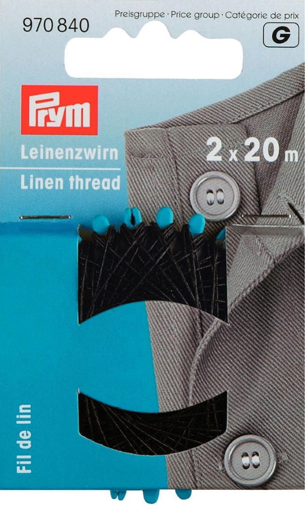P970840 - Linen thread 20m black x 2pc