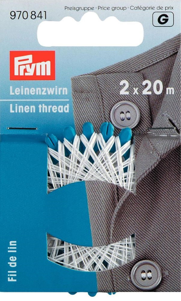 P970841 - Linen thread 20m white x 2pc