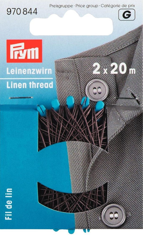 P970844 - Linen thread 20m brown x 2pc